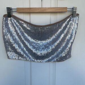 NWOT Silver sequined tube top by Chan Luu